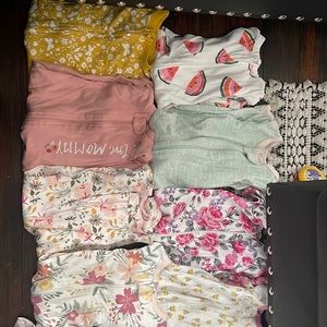 6-9 month sleepers. Carters, wonder nation, old navy and target!!